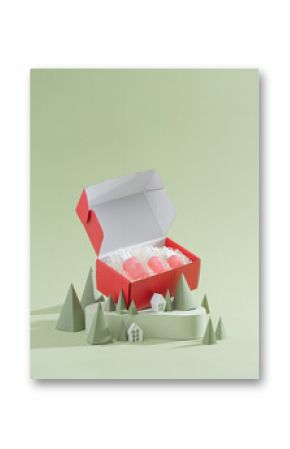 Cosmetic gift box with Xmas holiday concept