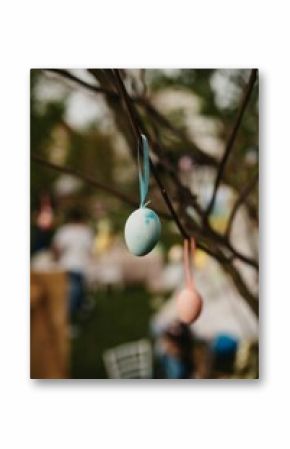 Eggs hanging from a tree - Easter festival concept