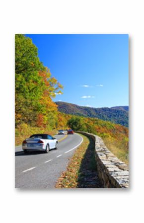 Road in Shenandoah National park at autumn