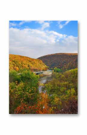 Delaware Water Gap panorama in Autumn