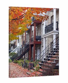 montreal residential architecture at fall