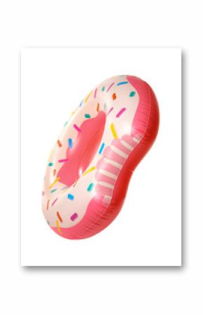 Bright inflatable ring on white background. Summer holidays