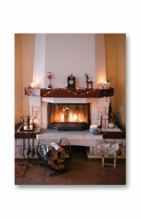 Cozy fireside at home