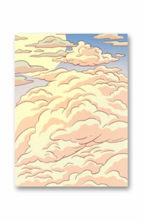 Soft and warm clouds in the sky at noon