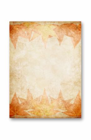 Fall Leaves on Grunge Paper