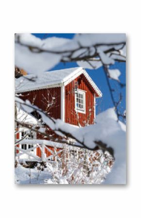 Swedish architecture details in winter season