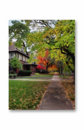 sidewalk in autumn