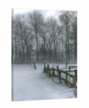 Snowy farm house in Northern New Hampshire