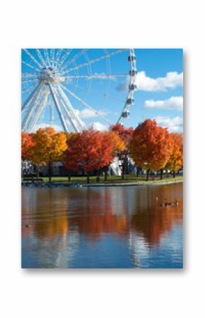 Great wheel of Montreal during fall season