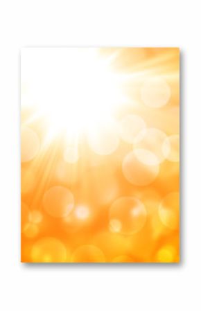 abstract orange background with sun and bokeh 