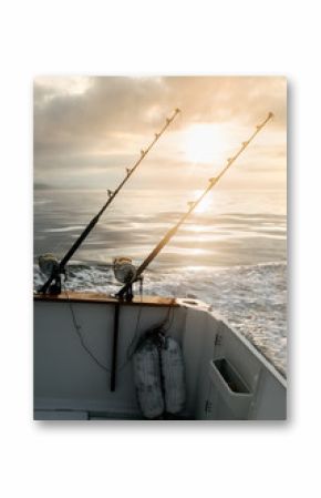 Fishing rods on a fishing boat