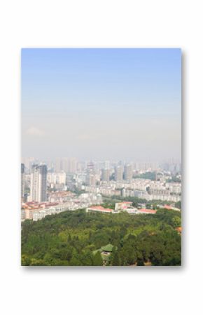 mianyang,china, city panorama  with blue sky