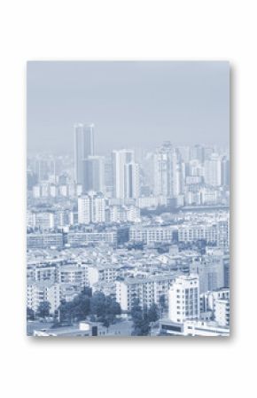 mianyang,china, city panorama  with blue sky