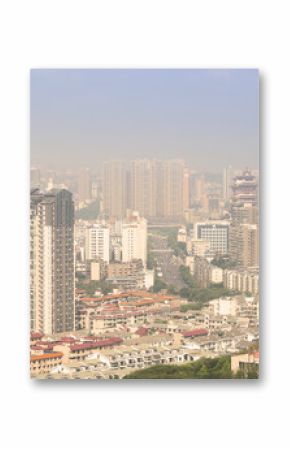 mianyang,china, city panorama  with blue sky