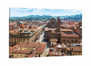 BOLOGNA, ITALY, on MAY 2, 2015. The top view on the red roofs of old city