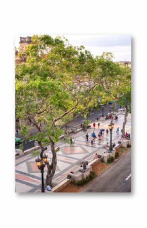 Aerial view of Paseo del Prado, Havana, Cuba