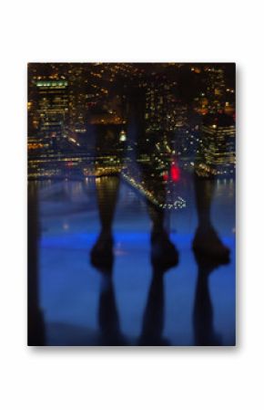 Abstract View of a City Skyline with People's Silhouette