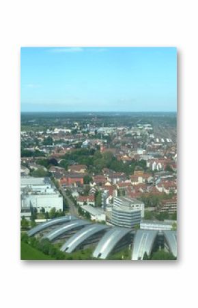 panorama aerial view across city Offenburg  from the South  Offenburg Baden Germany