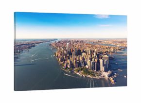 Aerial view of lower Manhattan New York City