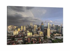 Dramatic scenery of the Kuala Lumpur city with storm coming