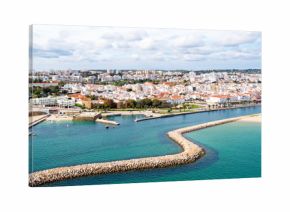 Aerial from the city Lagos in the Algarve Portugal