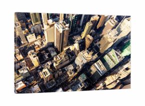 Aerial view of Times Square New York CIty at sunset