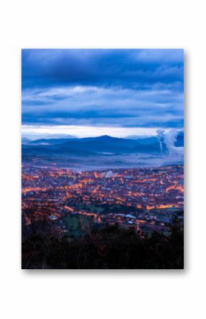 Sunrise  view of the city of Oviedo