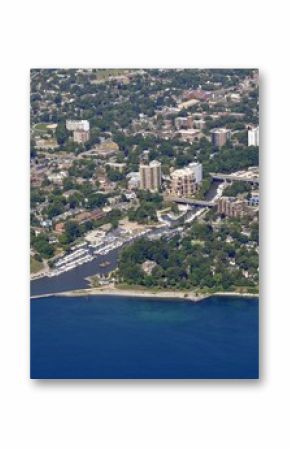 aerial view of the harbor in Oakville Ontario, Canada 