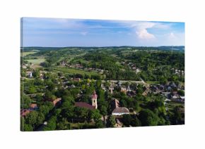 Aerial view landscape from a hungarian village