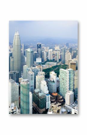 Kuala lumpur city skyline in evening, Kuala lumpur is capital city of malaysia, Business district area in Kuala lumpur, Malaysia