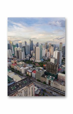 Makati Skyline at sunset. Makati is a city in the Philippines