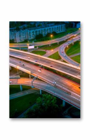 City roads. Highway from the air.