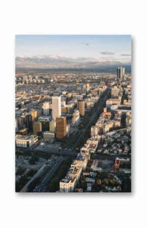 Aerial shot of city high road