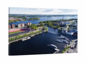 Aerial view of the Tampere city at summer
