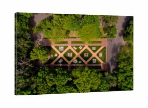 Top view of the city park.