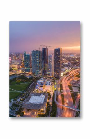 Aerial stock photo of Downtown Miami