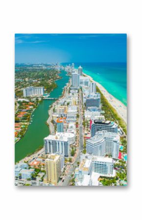 Aerial view city Miami Beach, South Beach, Florida, USA.