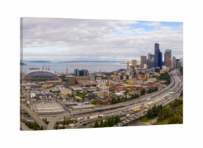 Aerial Seattle city panorama