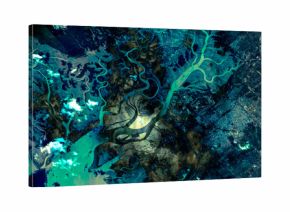 Bahia Blanca, Buenos Aires Province, Argentina. Satellite view. Elements of this image furnished by NASA.