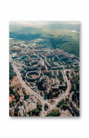 Aerial view on Poltava city in summer sunny weather