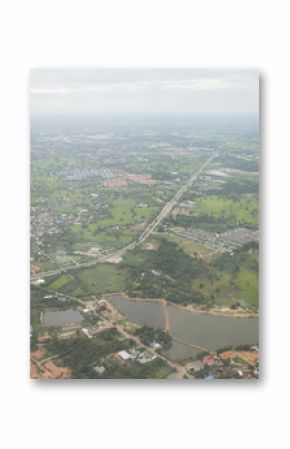 Top view of city from aerial photos. City plan from high angle.