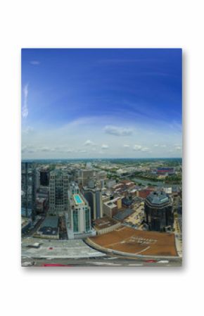 Aerial spherical photo Downtown Nashville Tennessee USA