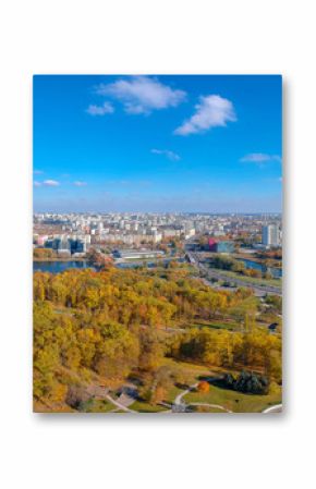 Minsk, Belarus. Aerial panorama from drone