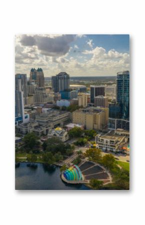 Aerial photo Downtown Orlando Florida USA Lake Eola Heights business district