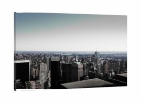 High angle view of city skyline