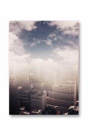 Aerial view of a city on a cloudy day