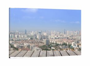 mianyang,china, city panorama  with blue sky