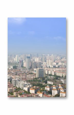 mianyang,china, city panorama  with blue sky