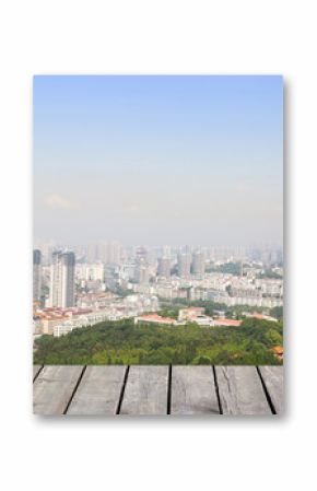mianyang,china, city panorama  with blue sky