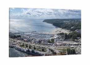 Panorama of Gdynia Kosciuszko harbor, Poland